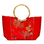 Tasche aus Seide mit Bambushenkel, Handtaschen, Asiatisch, 6812